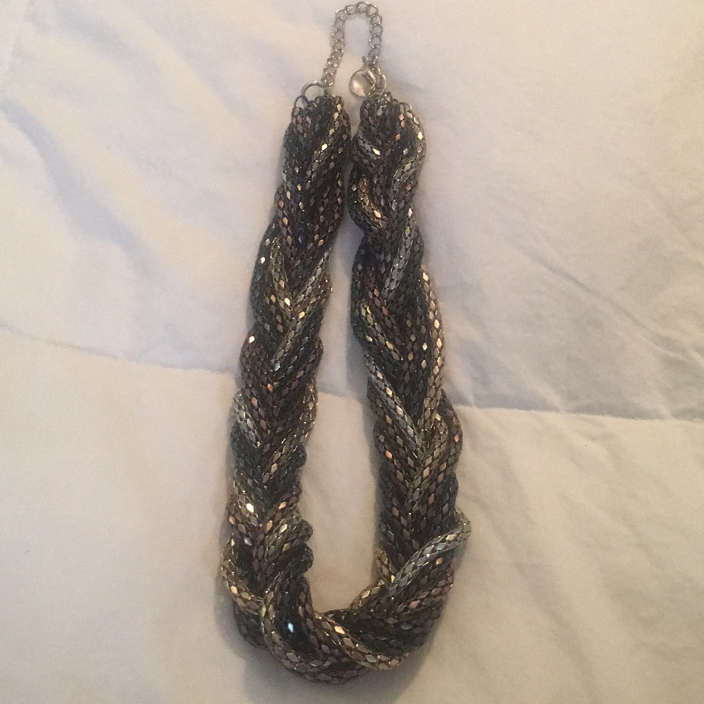 Metallic braided necklace
